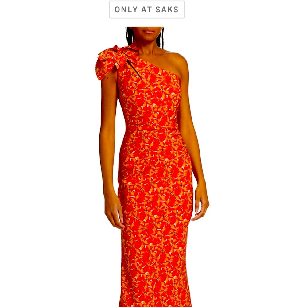 Chiara Boni Gosia Printed One Shoulder Gown